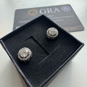 Moissanite Silver Stud Earrings